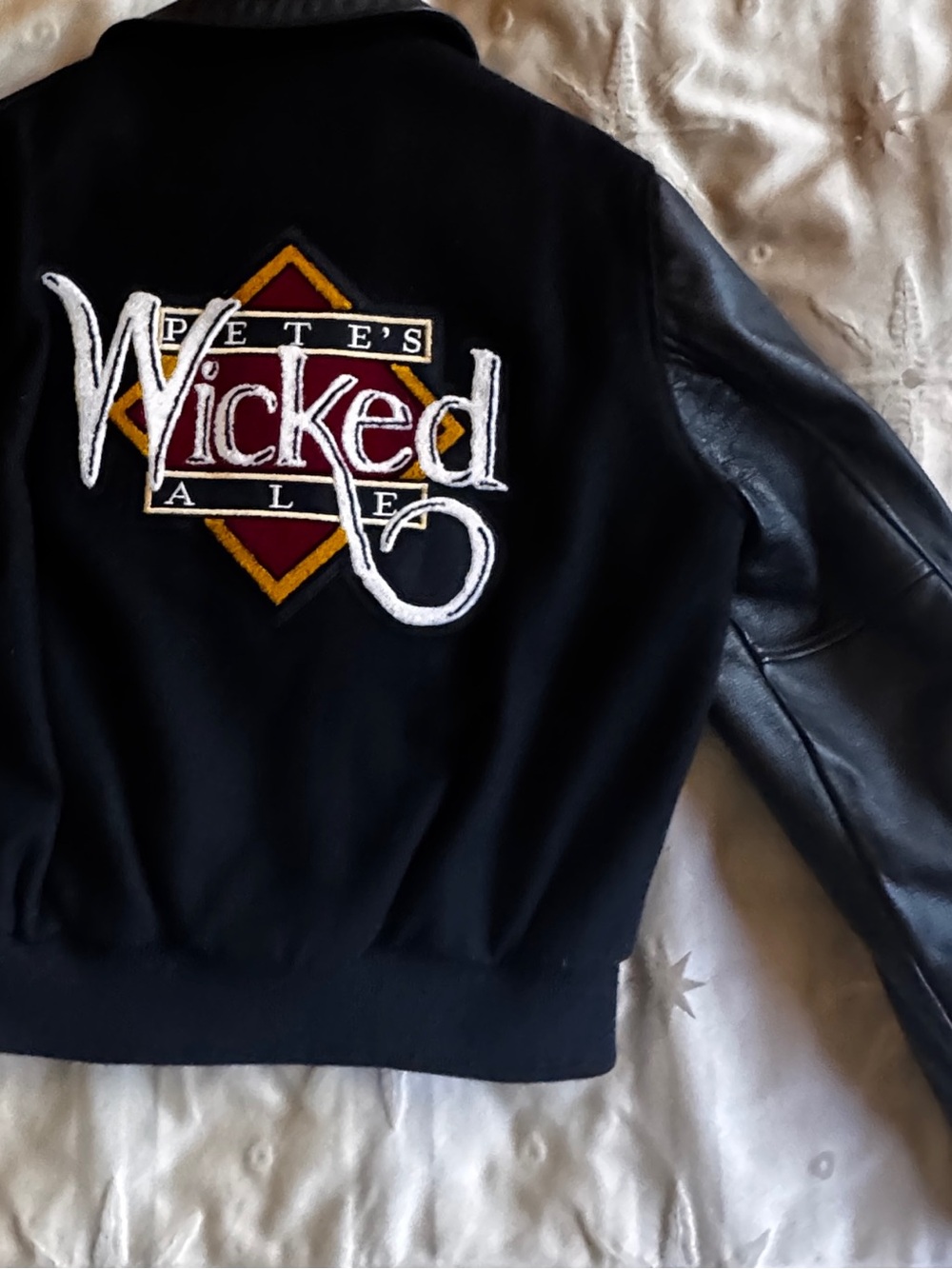 Pete's Wicked Ale Black Logo Bomber Jacket